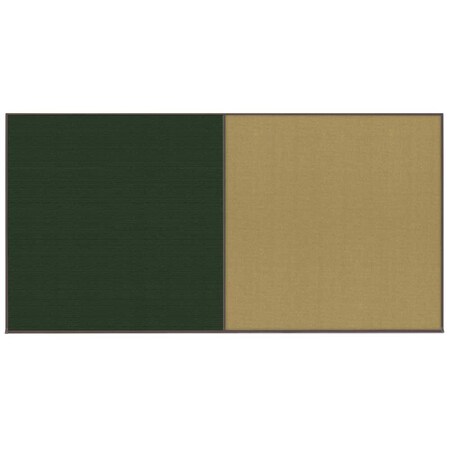 United Visual Products Enclosed Corkboard, 1 Door, 72"x36", 4" Fra UV3411-GOLD-RUBBER